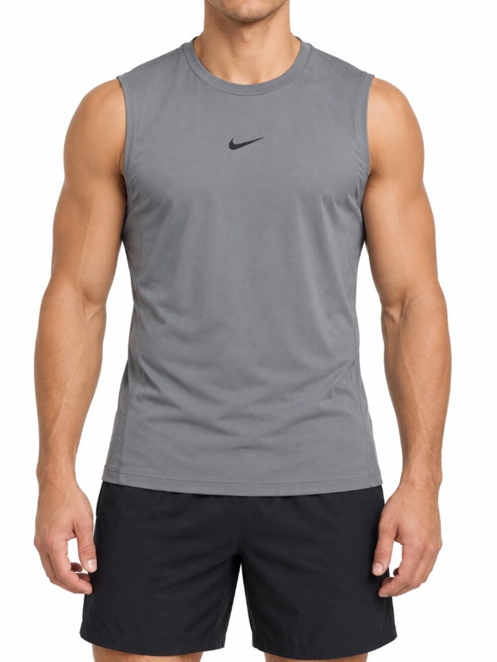 Nike Pro Dri-FIT Gray Sleeveless Training Top Men’s Small Slim Fit